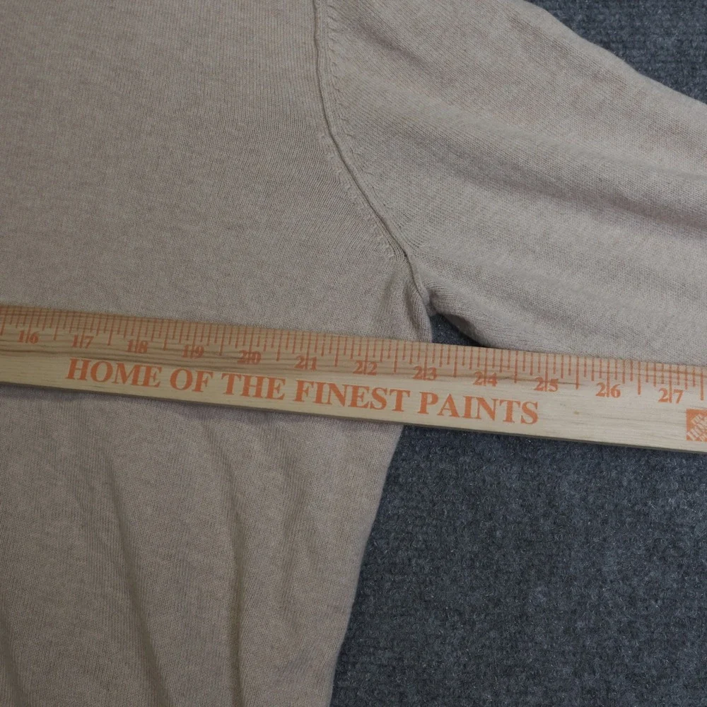 Gap V Neck Sweater Mens Large Brown Cotton Cashmere Blend Long Sleeve Pullover